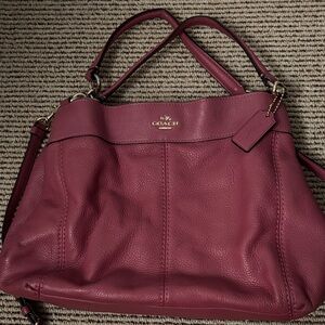 Coach Women's dark Mauve Leather Shoulder Bag
